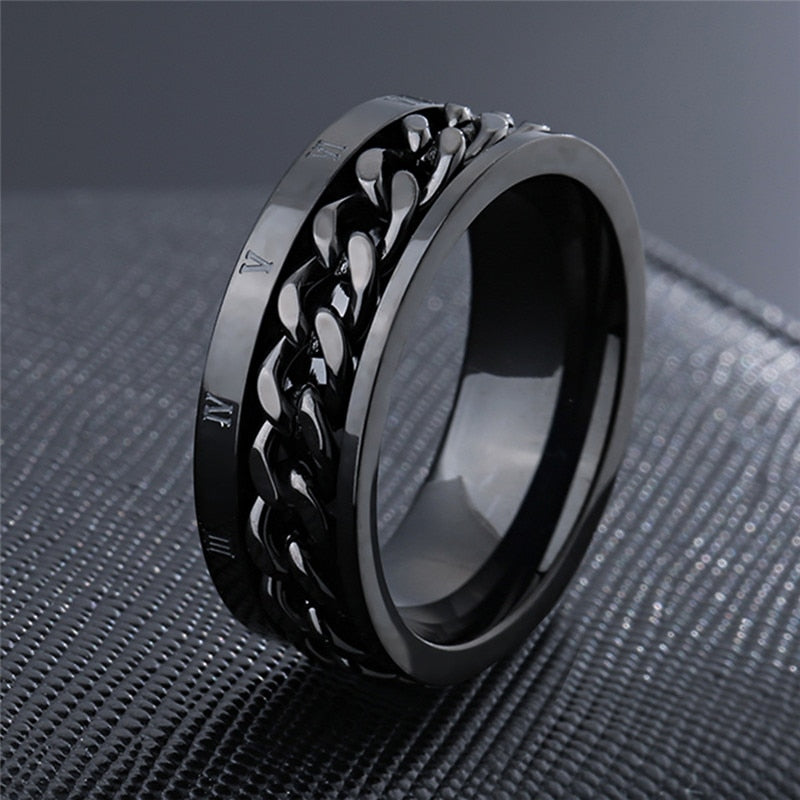 ZORCENS Stainless Steel Wedding Band Ring Roman Numerals