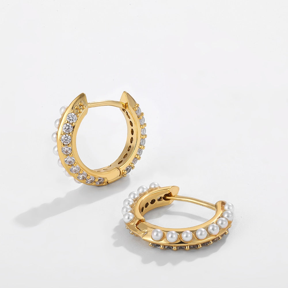 Punk Gold Small Earring for Ethnic Metal Enamel Round Statement