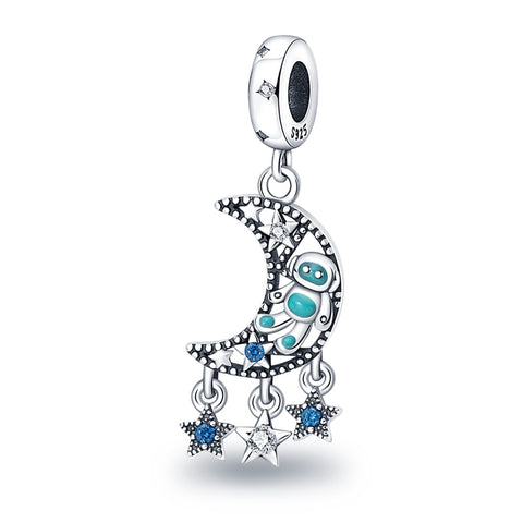 Silver Color Heart Shaped Charms Beads