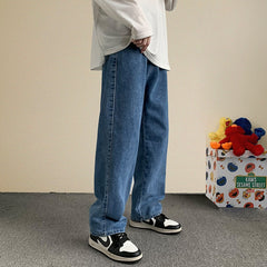 Streetwear Baggy Jeans Men Fashion Loose Straight Wide Leg Pants