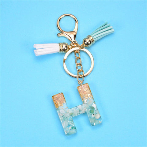 Exquisite Resin Initial Letter Keychain