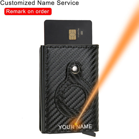 Carbon Fiber Card Holder Wallets Men Brand Rfid Black Magic Trifold