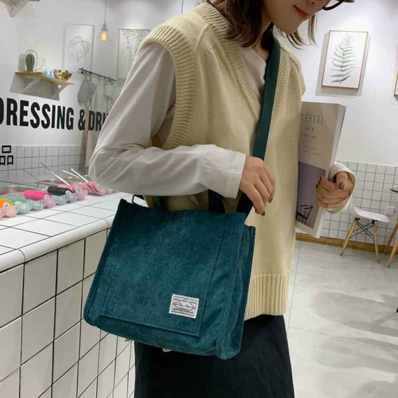 Corduroy Ladies Bag New Trend Single Shoulder Bag Solid Color