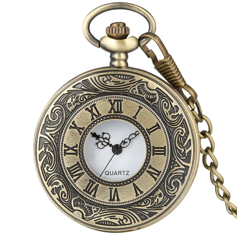 Vintage Charm Black Unisex Fashion Roman Number Quartz