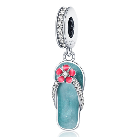 Silver Color Heart Shaped Charms Beads