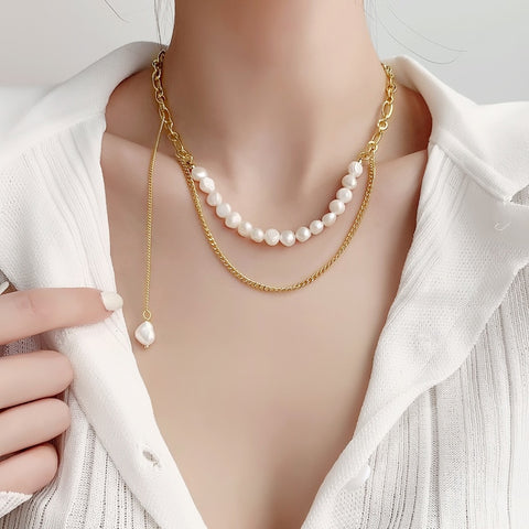 Natural Freshwater Pearl Choker Necklace Baroque Pearl Jewelry