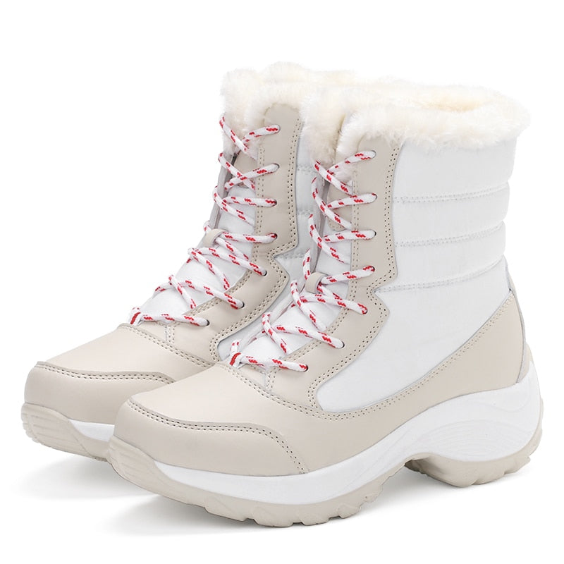 Boots Mid-Calf Snow Boots Women Lace-up Comfortable Ladies Boots