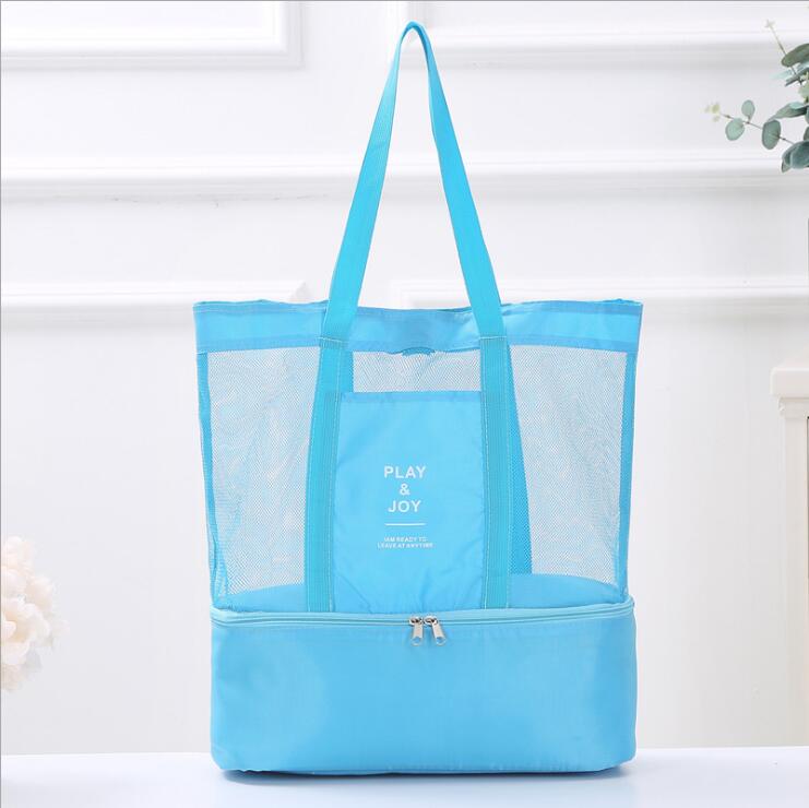 High Capacity Mesh Transparent Bag Double-layer Large Picnic Beach Bags