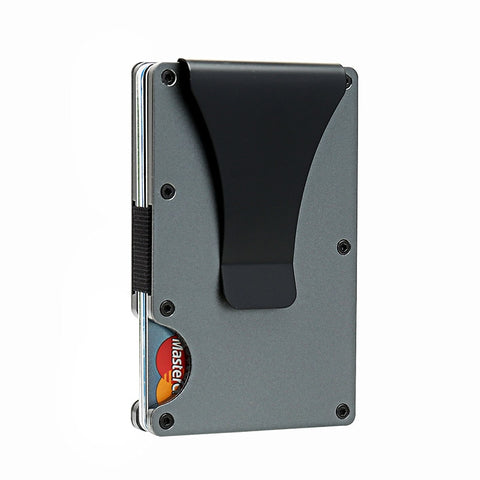 IENQI Carbon Fiber Card Holder Mini Slim Wallet Men Aluminum Metal