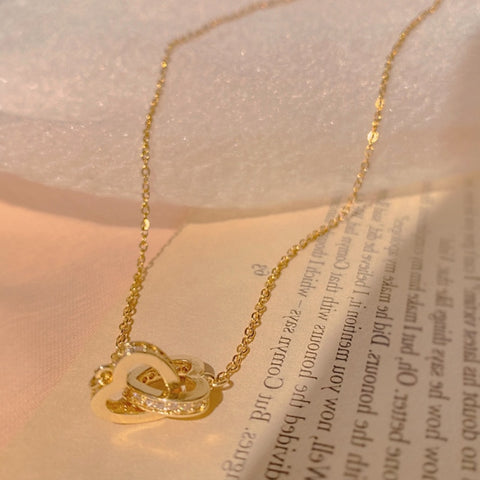 Trendy Fine Heart Shaped Opal Chain Pendant Necklace