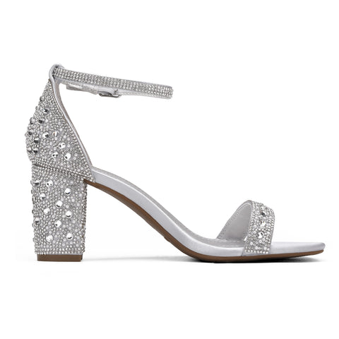 Dream Pairs Summer Women Sandals High Heels Bling Silver Black Pumps