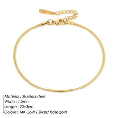 4MM 316L Stainless Steel Snake Chain Anklet