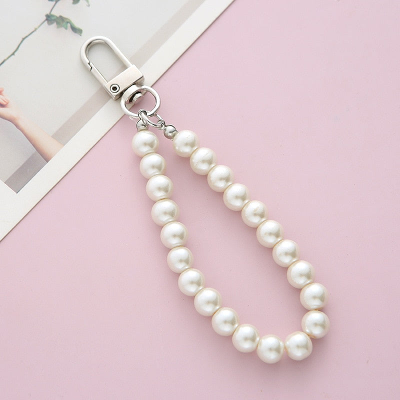 Retro Beauty Keychain Heart Pearl Small Gift