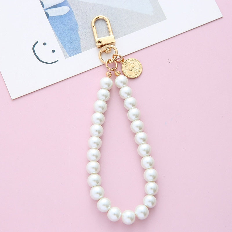 Retro Beauty Keychain Heart Pearl Small Gift