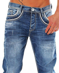 Straight Jeans Men High Waist Jean Spring Boyfriend Jeans Streetwear