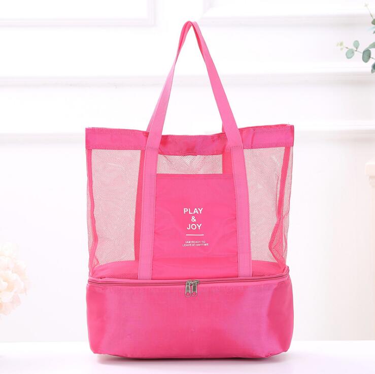 High Capacity Mesh Transparent Bag Double-layer Large Picnic Beach Bags