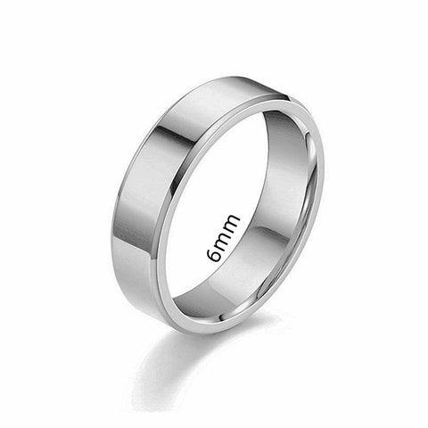Classic Smooth Cube Men Ring Fashion Punk Simple Width 8mm Finger Rings