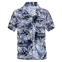 Fashion Mens Hawaiian Shirts Short Sleeve Button Coconut Tree Print Casual