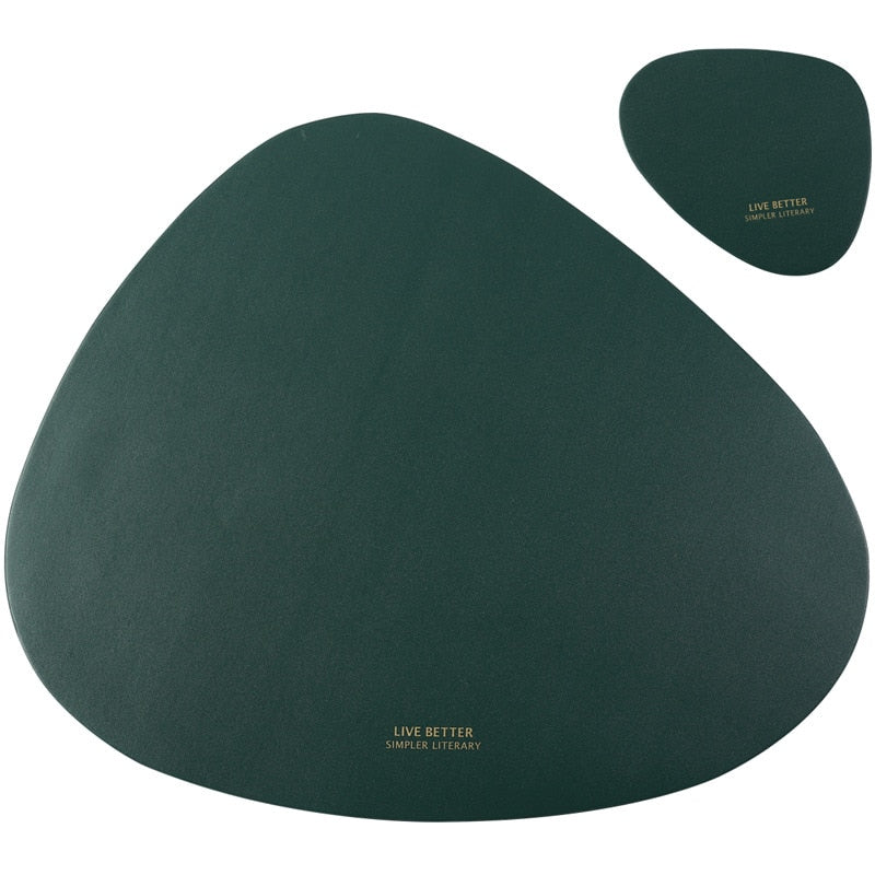 PU Leather Heat Insulation Non-Slip Simple Placemats