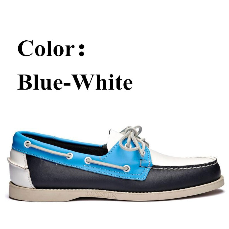 Men Genuine Leather Driving Shoes Docksides Classic Boat Shoe