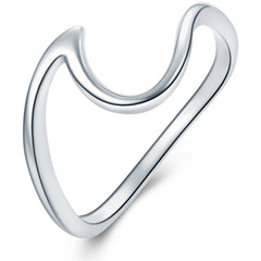 Silver Surf Wave Ring for Party Wedding Jewelry Accessories