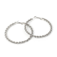 Stainless Steel Exaggerated Round Bead Hoop Earring