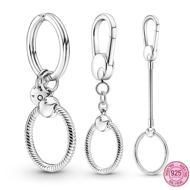Moments Keychain 925 Sterling Silver Charm Key Ring