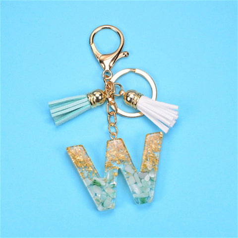 Exquisite Resin Initial Letter Keychain