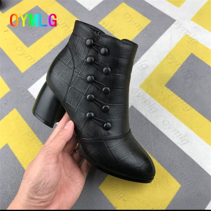 high-heeled small short boots ankle women shoes