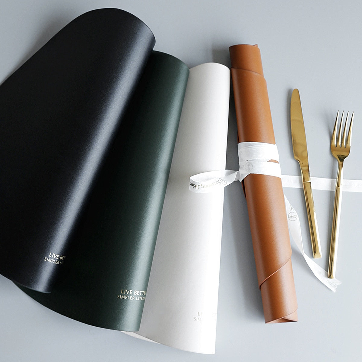 PU Leather Heat Insulation Non-Slip Simple Placemats