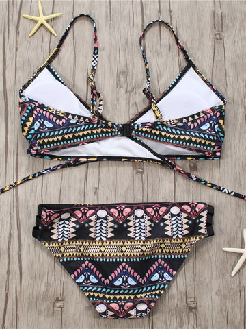 Bandage Aztec String Strappy Swim Wear Bathing Suit