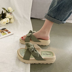Style Fairy Style Lady Summer Slippers Thick Platform Flat Sandals