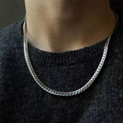Trendy Stainless stee Double layer Long Chain Necklace Simple Minimalist