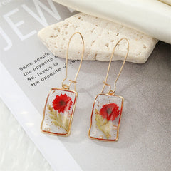 Real Floral Earrings Creative Dried Flower Earrings