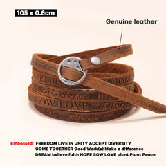 Vintage Bohemian Style Jewelry Multilayer Wrap Genuine Leather Bracelet