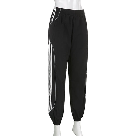 Sweatpants Elastic Low Waist Straight Sports Jogging Capris Fashion Streetwear