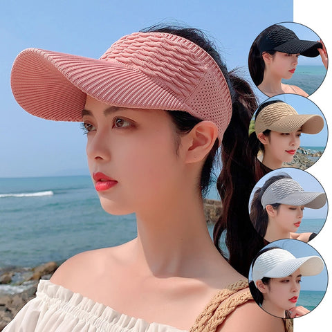 Solid Handmade Crochet Floppy Top Summer Hats