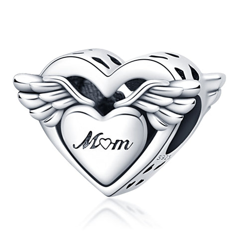 Silver Color Heart Shaped Charms Beads