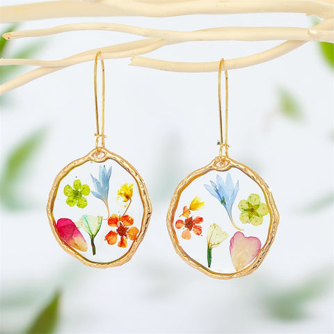 Real Floral Earrings Creative Dried Flower Earrings