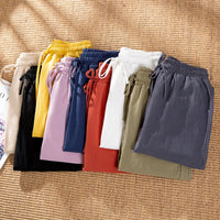 Women's Pants Cotton Trousers Casual Harem Pants Solid Loose Ankle Length Pants