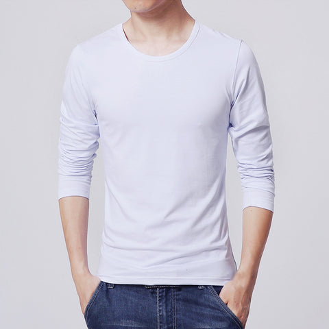 Men Shirt Sweaters Solid Color Half High Collar Casual Slim Long Sleeve