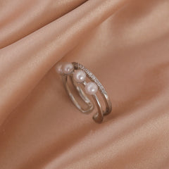 Pearl Zircon Rings for Woman 2021 Vintage Sexy Open Ring