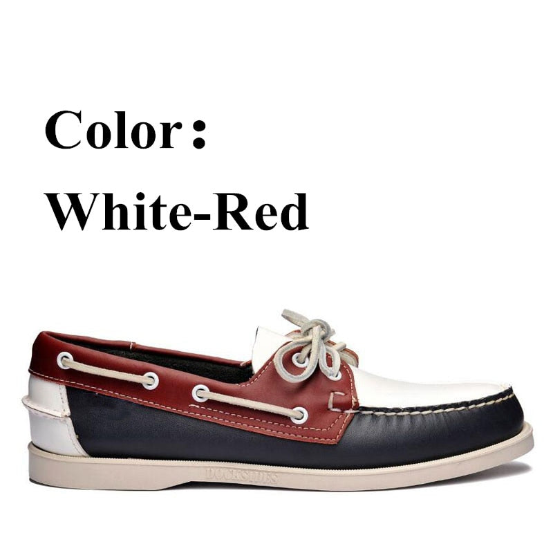 Men Genuine Leather Driving Shoes Docksides Classic Boat Shoe