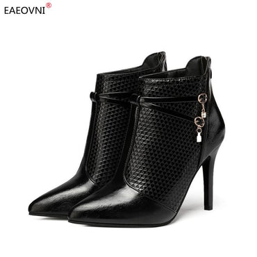 Women Boots 9.5cm High Heel Fashion Boots 42 Large Foot
