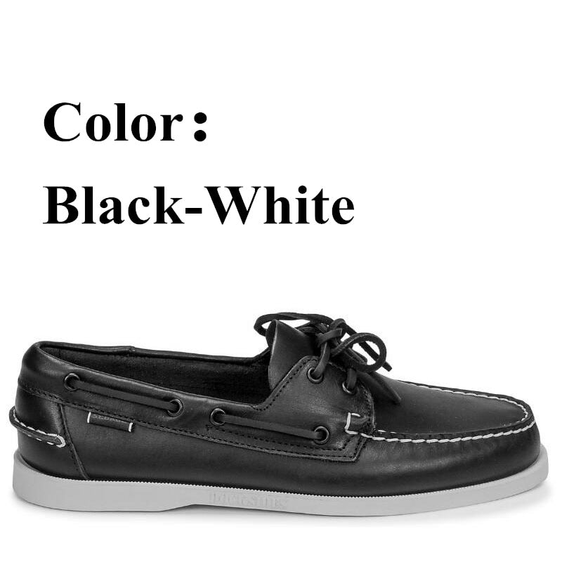 Men Genuine Leather Driving Shoes Docksides Classic Boat Shoe