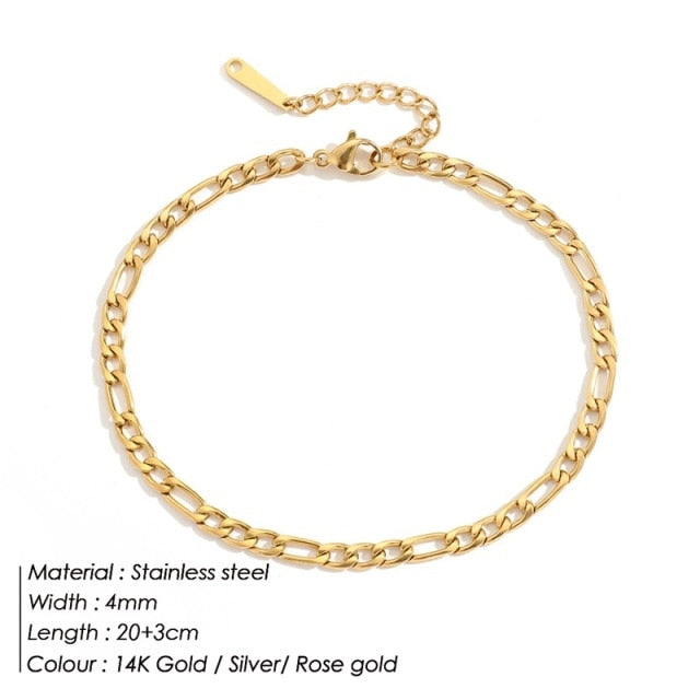 4MM 316L Stainless Steel Snake Chain Anklet