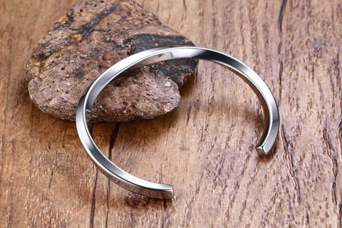 Vintage Stainless Steel Bangle Twisted Cuff Bracelet Unisex Casual