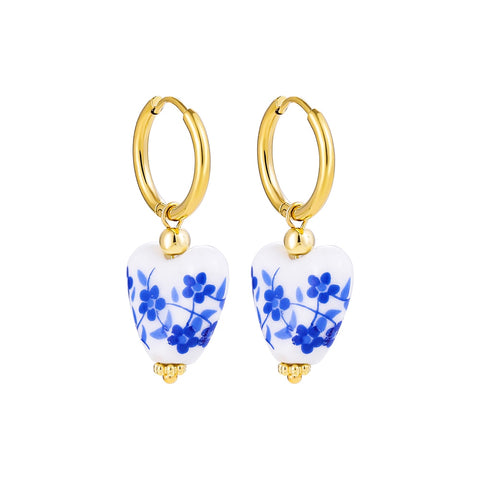 Bohemian Handmade Natural Stone Beads Hoop Earrings