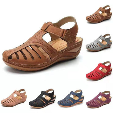 Vintage Wedge Sandals for Women Casual Fashion Velcro Comfy Platform