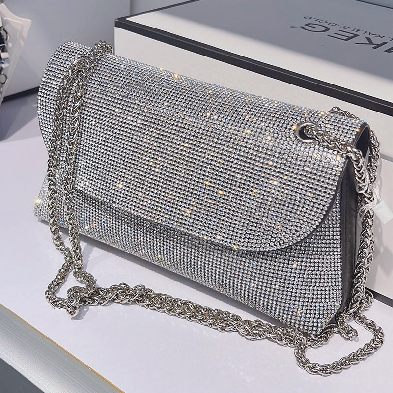 Rhinestone Evening Bag Luxury Designer Handbags  PU Leather Purses